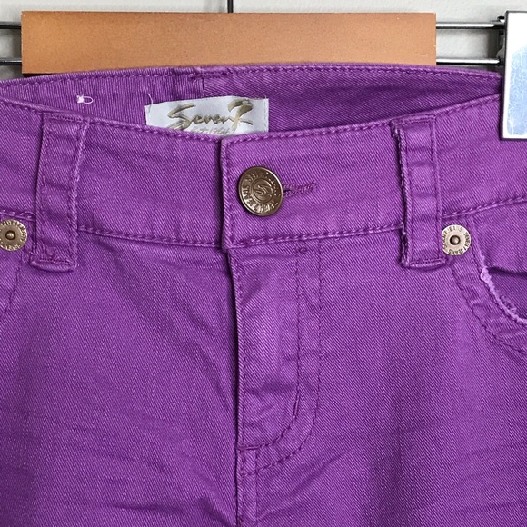 7 FOR ALL MANKIND Jeans Rosebud Purple Distressed - Picture 3 of 15
